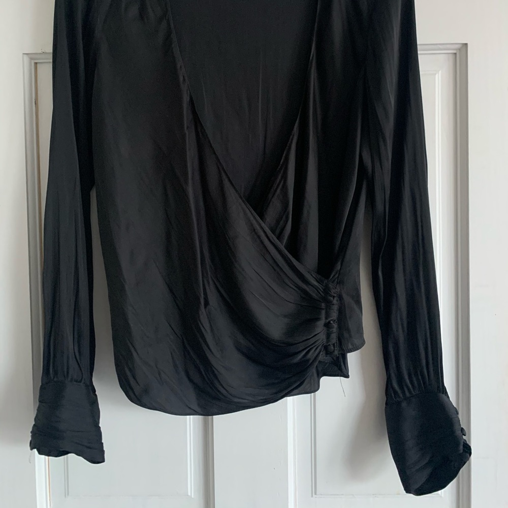 H&M Black crossover blouse